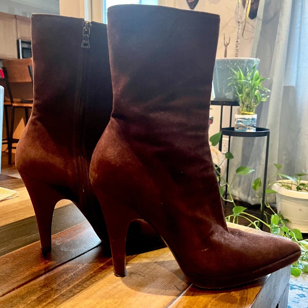 Brown Suede Prada Boots
